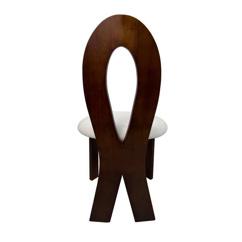 Upholstered Dining Chairs Set of 2, Modern Side Chairs with Round Seats and Backs, Solid Wood Frame Chairs for Home