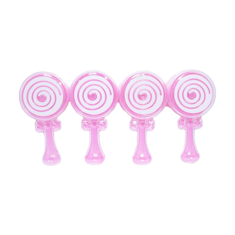 Set of 24 pcs Pink Plastic Baby Rattle Baby Shower Party Favor Candy Holder Gift Box 3.75in - 3.75" H x 2" W x 1" DP