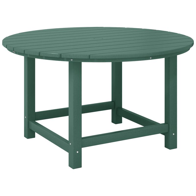 Polytrends Laguna Kids Outdoor 38" Round Poly Dining Table for Children - Dark Green