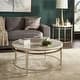 preview thumbnail 1 of 10, Egan Champagne Silver Finish Marble Top Table by iNSPIRE Q Modern