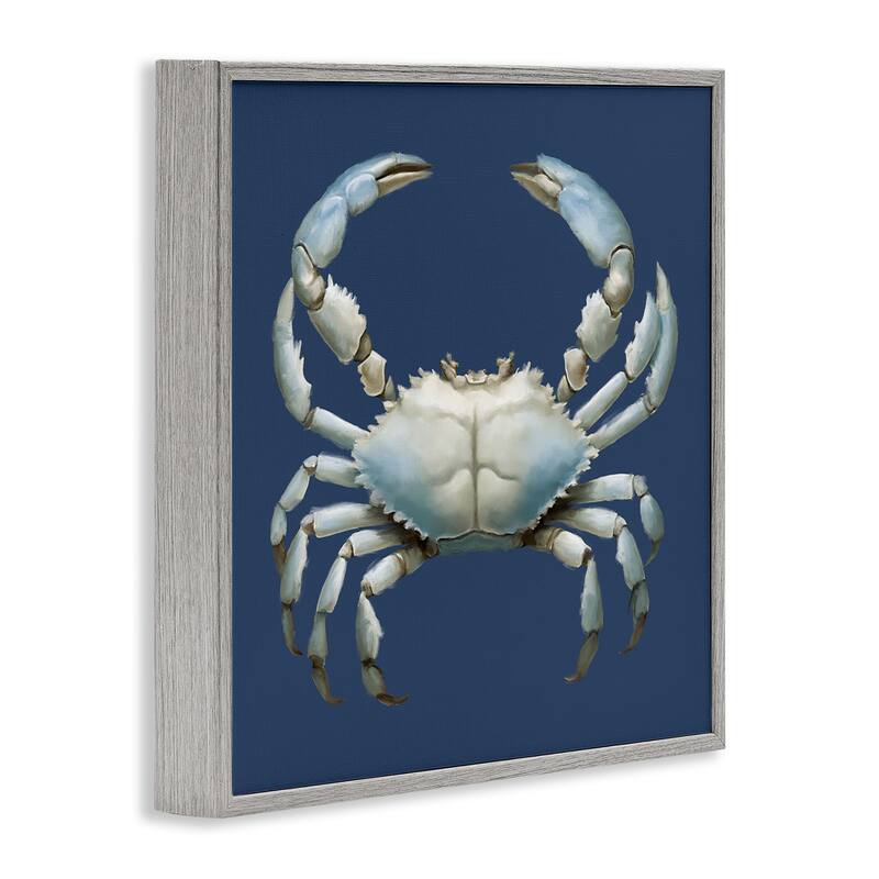 Stupell Detailed Aquatic Blue Crab Framed Giclee Art Design By Elizabeth Medley