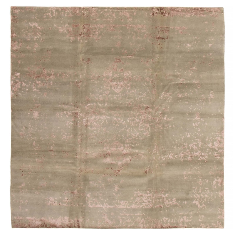 ECARPETGALLERY Hand-knotted Opulence Green Viscose, Wool Rug - 9'10 x 10'0 - Light Green - 9'10 x 10'0