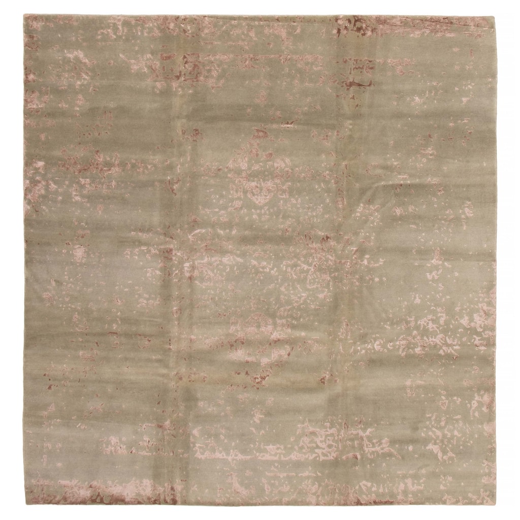 ECARPETGALLERY Hand-knotted Opulence Green Viscose, Wool Rug - 9'10 x 10'0