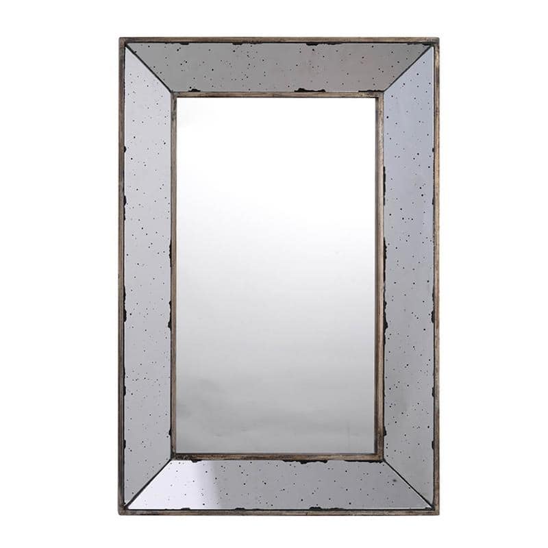 HomeRoots 20" Silver Framed Antiqued Accent Mirror - 12.2' X '20.1' X '1