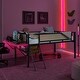 preview thumbnail 8 of 19, Single metal loft bed with rectangular desk, LED lights