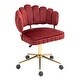 preview thumbnail 73 of 118, Velvet Home Office Desk Chair, Height Adjustable Task Chair, Armless Single Chair with Wheels, 360° Swivel Vanity Chair - N/A