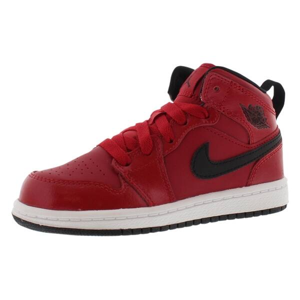 Shop Jordan Air Jordan 1 Mid Basketball Preschool Boy S Shoes