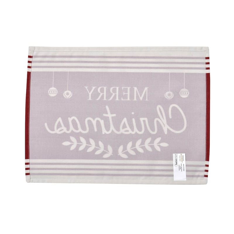 HOMESMART Floral PatternPolyester, Cotton and Rayon Set of 4 Placemat - Off-White - 18 x 13 inches
