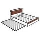 preview thumbnail 27 of 42, Slat Support Bed Frame Metal Platform Bed with Trundle