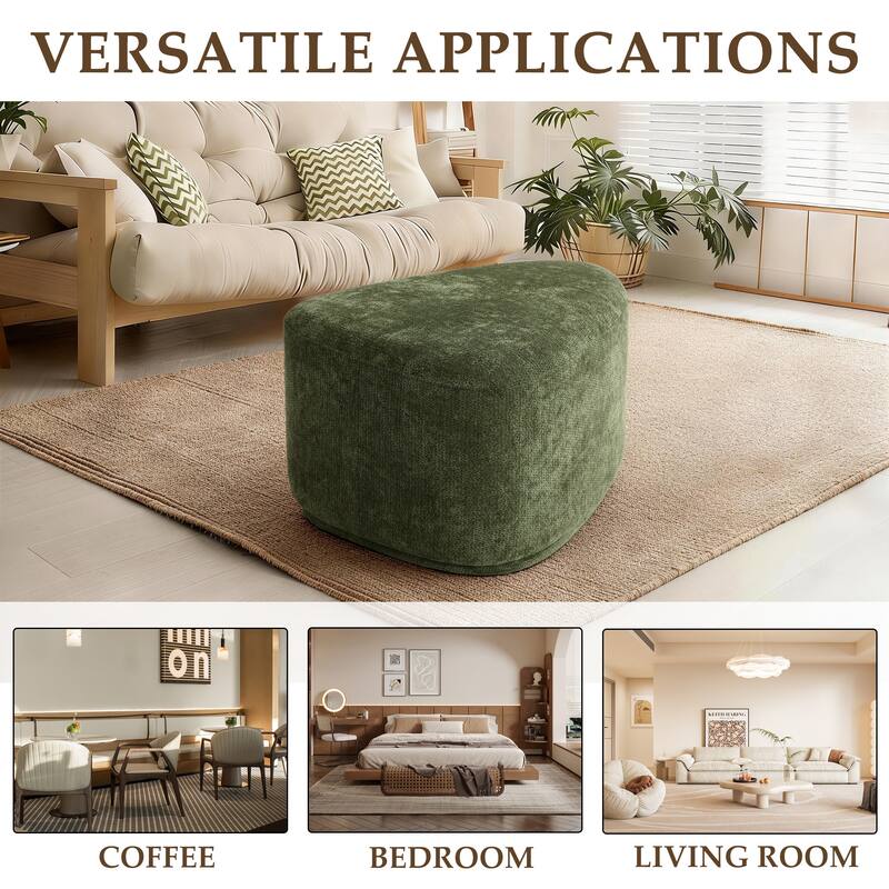 Modern Triangular Upholstered Accent Ottoman