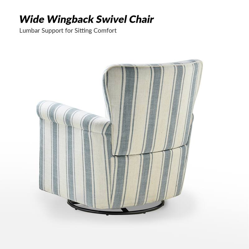 Georg Comfortable Floral Fabric Swivel Rocker Chair with Rolled Armrest Set of 2 by HULALA HOME