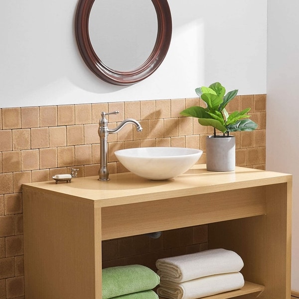 slide 2 of 18, Vibrantbath 360° Swivel Bathroom Vessel Sink Faucet With Drain Included Brushed Nickel
