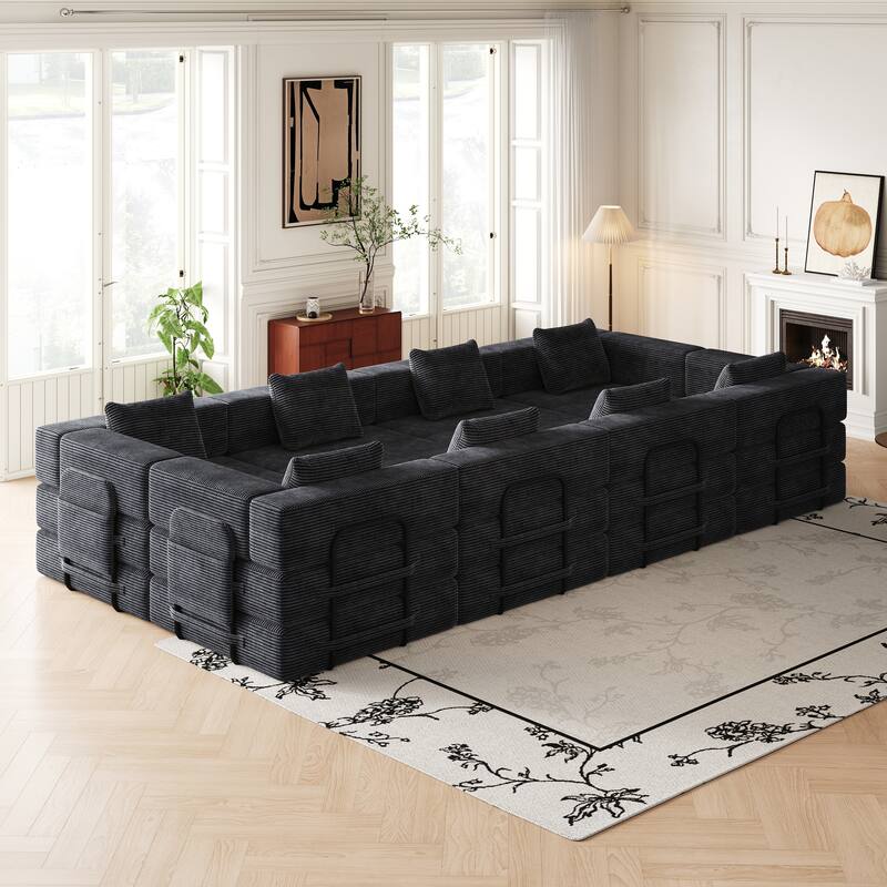 Oversized Corduroy Modular Splicing Sectional Sofa, Freely Combined
