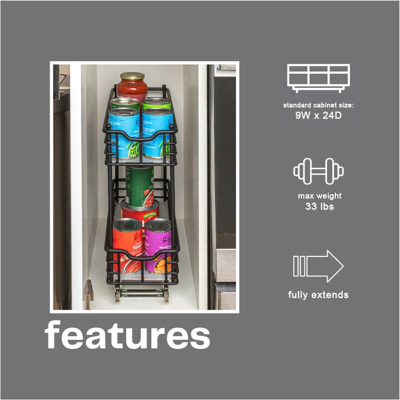 Household Essentials Slide-Out Storage Organizer - 2-Tier Design