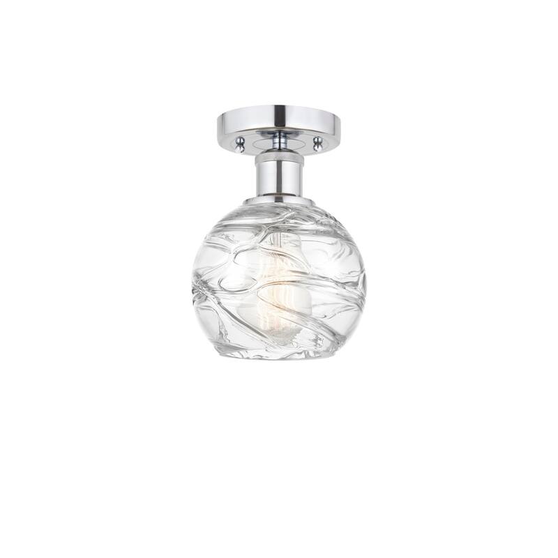 Innovations Lighting 616-1F-11-6 Athens Semi-Flush Athens 6" Wide - Polished Chrome / Clear Deco Swirl