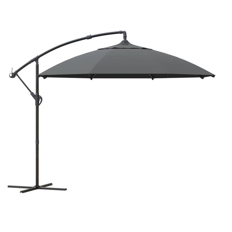 Corvus Vera 10-foot Offset Cantilever Hanging Canopy Patio Umbrella - Dark Grey