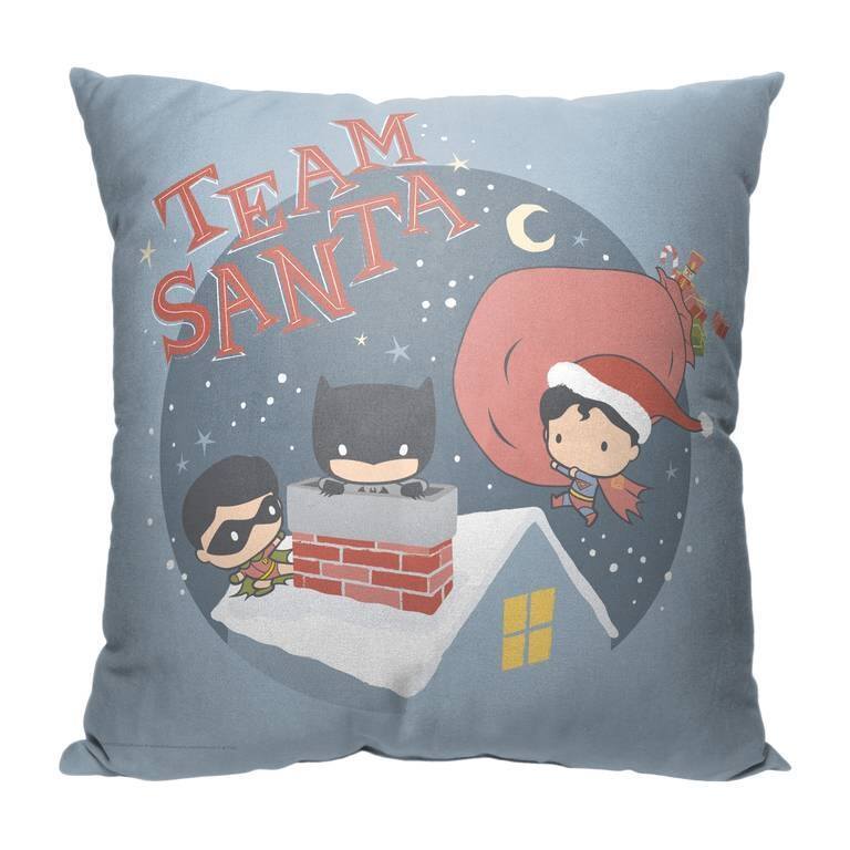 Warner Brothers DC Justice League Team Santa 18 Inch Throw Pillow