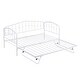 preview thumbnail 6 of 12, White Metal Frame Twin Daybed with Triangular Design Guardrail Bed