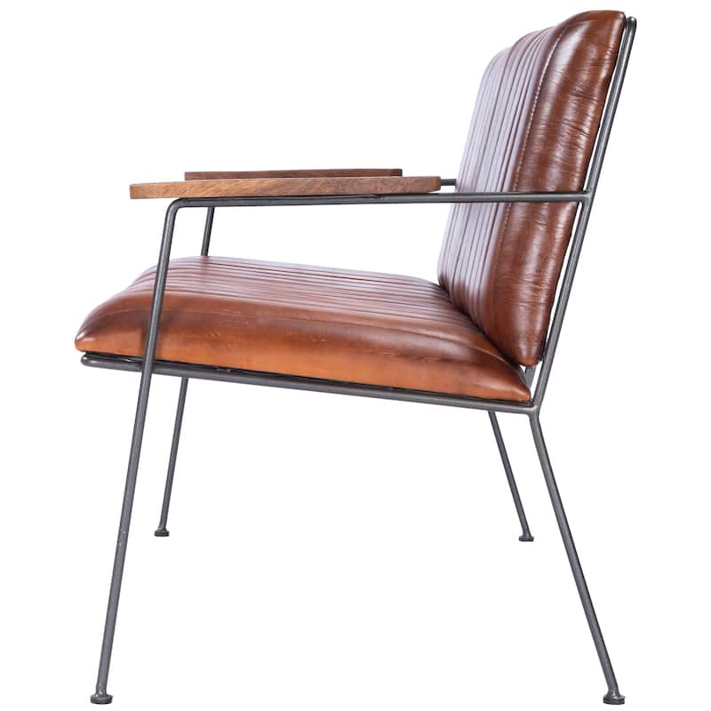Butler Phoenix Leather & Metal Bench