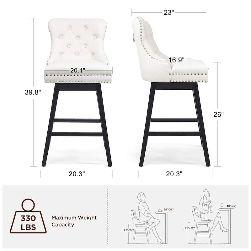 26"/30" Faux Leather Swivel Counter or Bar Height Stools