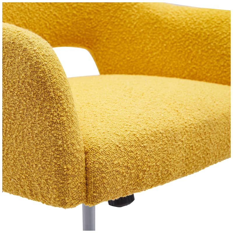 Boucle Upholstered Office/ Desk Chair - Swivel/ Adjustable Height (Set of 2)