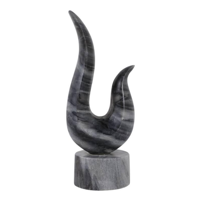 Marble Decorative Object Curved Hook-Inspired Statue - 12" Gray - 12.0"