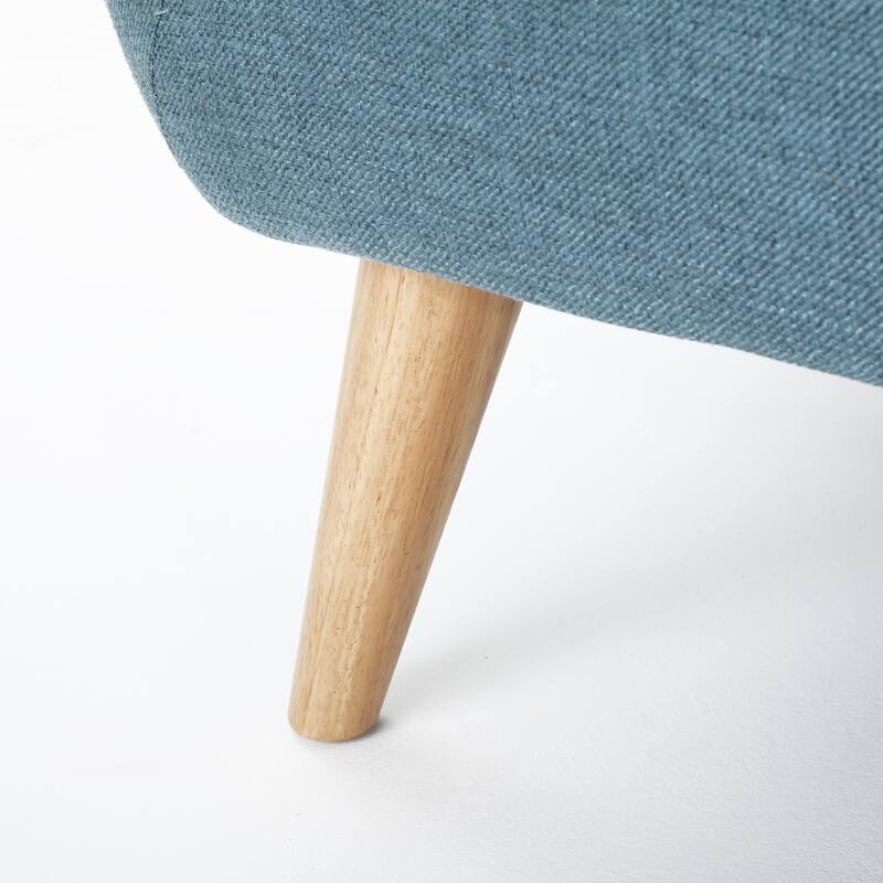 67.25" Button Tufted Loveseat with Wood Legs, Blue Sofa Couch Upholstered Settee Sofa Couch for Living Room