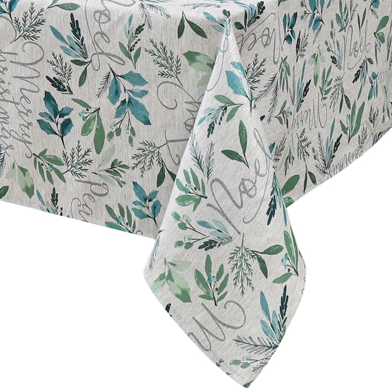 Seasons Greetings Holiday Fabric Tablecloth - 52x70