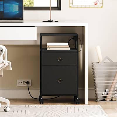 2-Drawer Mobile File Cabinet - 15.7"D x 15.7"W x 26.7"H