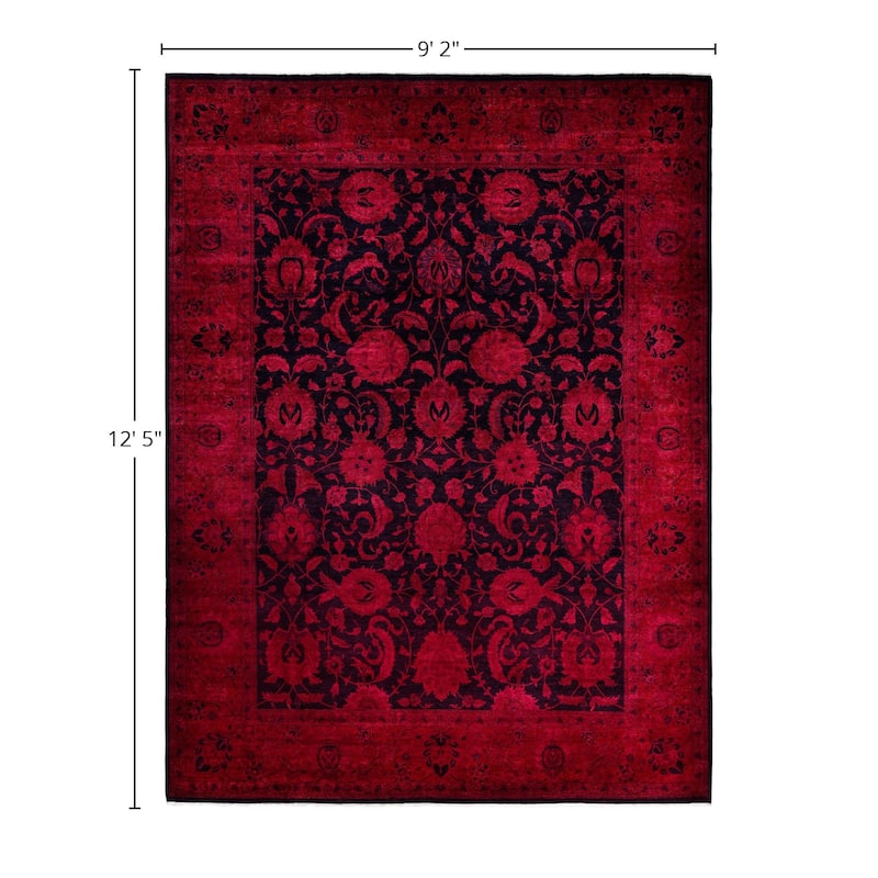 Overdyed One-of-a-Kind Hand-Knotted Area Rug - Purple - 9' 2" x 12' 5"