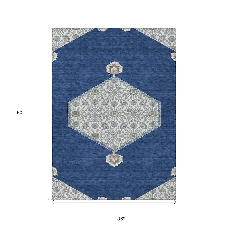 HomeRoots Oriental Traditional Rectangle Outdoor Rug
