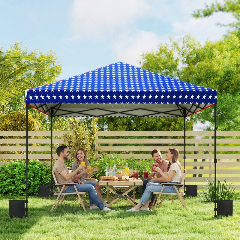 Outsunny 10 x 10 ft Pop Up Canopy Tent with One Push Setup, Easy Setup Outdoor Portable Instant Canopy Shelter
