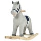 preview thumbnail 10 of 8, Kids Rocking Horse for Toddler 3-5, Plush Ride on Horse Wooden Rocker with Realistic Sounds, Gray - Light Gray