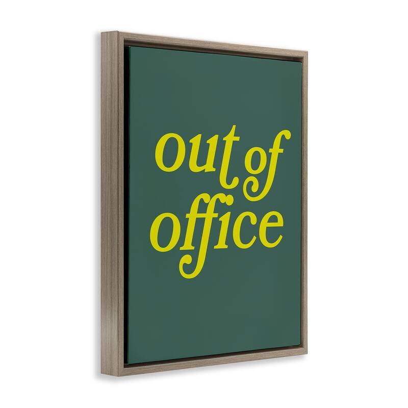 Stupell Minimal Out Of Office Framed Floater Canvas Wall Art Design By Victoria Barnes