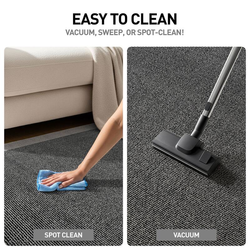 Modern Geometric Stripe Bordered Area Rug for Living Room, Bedroom, or Entryway - Low Pile Indoor Rug