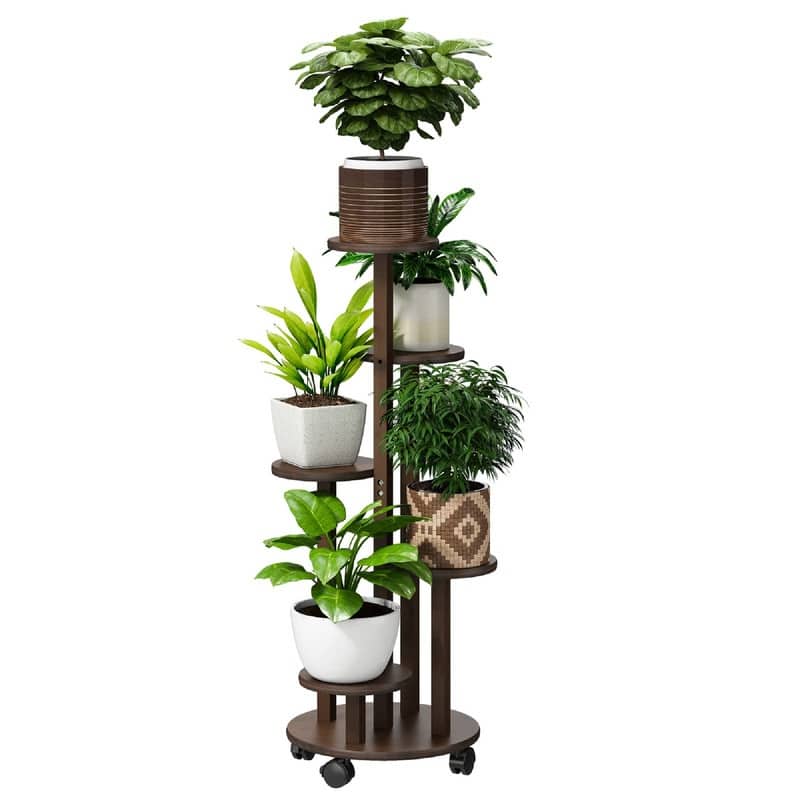 Plant Stand For Outdoor Indoor Tall - 13 x 13 x 35 inches - Brown