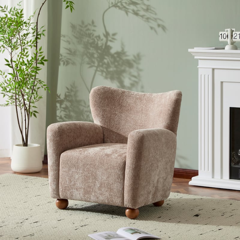 Christopher Knight Home - Eulalia Wingback Boucle Armchair - Light Cinnamon