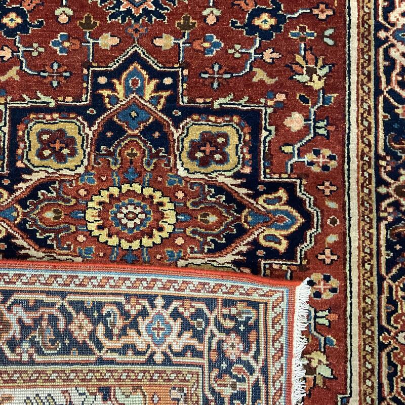 HERAT ORIENTAL Hand-knotted 3' x 9'7 Indo Serapi Wool Runner - 3' x 9'7"