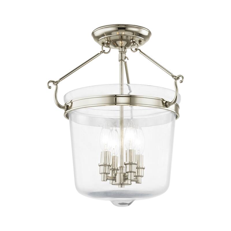Livex Lighting Rockford 4 Light Semi Flush Ceiling Fixture