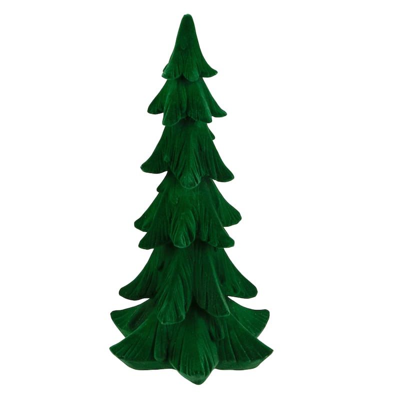 Velveteen 3-D Pine Tree Christmas Decoration - 12" - Green