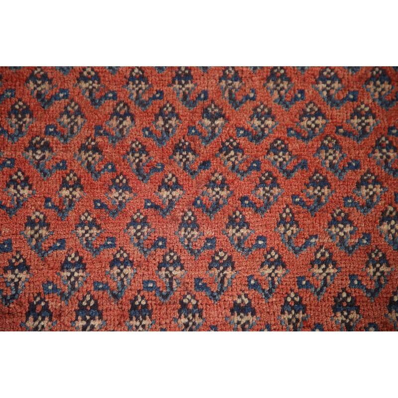 Hand Knotted Oriental 100% Wool Carpet Traditional All-Over Red Botemir Runner Rug - 10' 8'' X 3' 8''