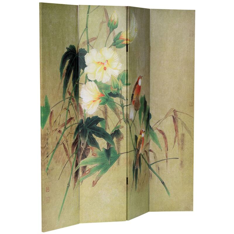 6 ft. Tall Double Sided Birds in the Trees Canvas Room Divider