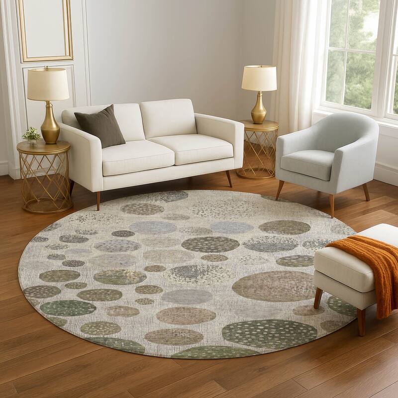 Premium Washable Super Soft Casual Contemporary Mayfield Rug - Taupe - 8' x 8'