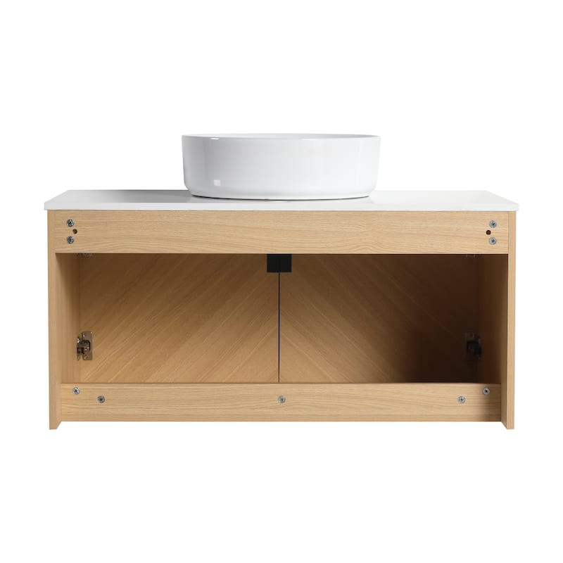 Malwee 30"/36" Floating Bathroom Vanity, Wall Mounted Bathroom Vanity with Ceramic Sink and Soft Close Door