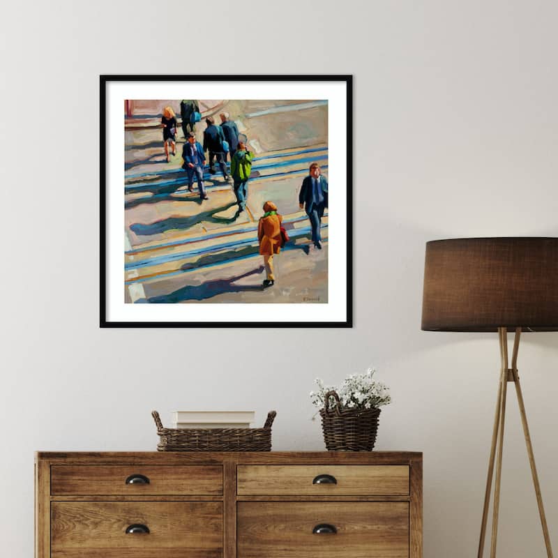 Crossing Tracks by Erica pollock Norelius Wood Framed Wall Art Print