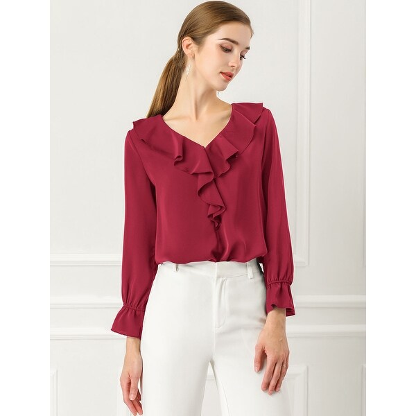chiffon ruffle blouse