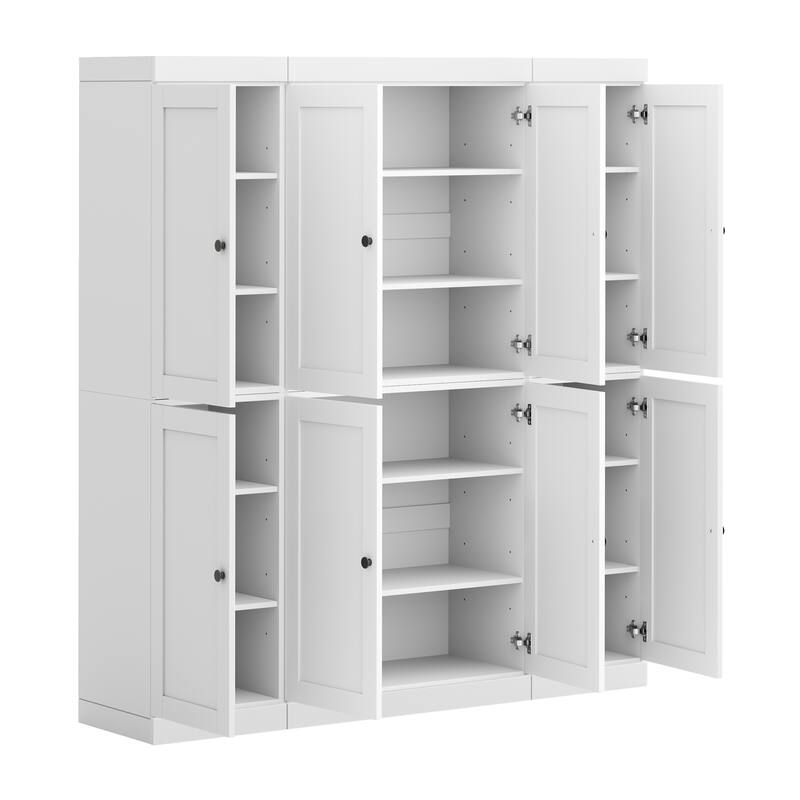 Palace Imports 100% Solid Wood 65" Pantry Cabinet with Shaker Doors and Adjustable Shelves