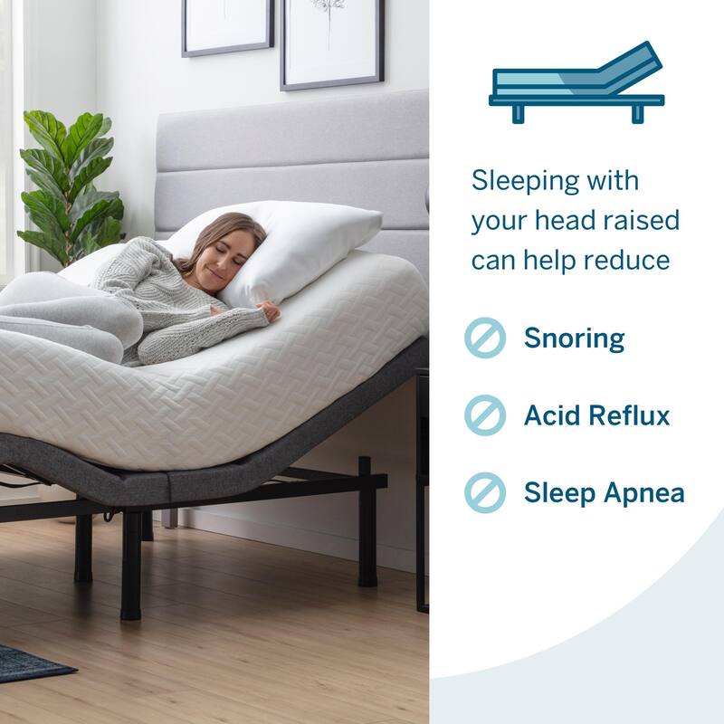 Lucid Advanced Adjustable Bed Base for Mattresses with Wireless Remote and USB Charging Ports