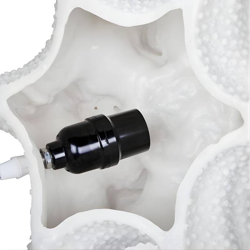 Aria Home Gingko Leaf Table Lamp Sculpted Sandstone LED RGB Compatible