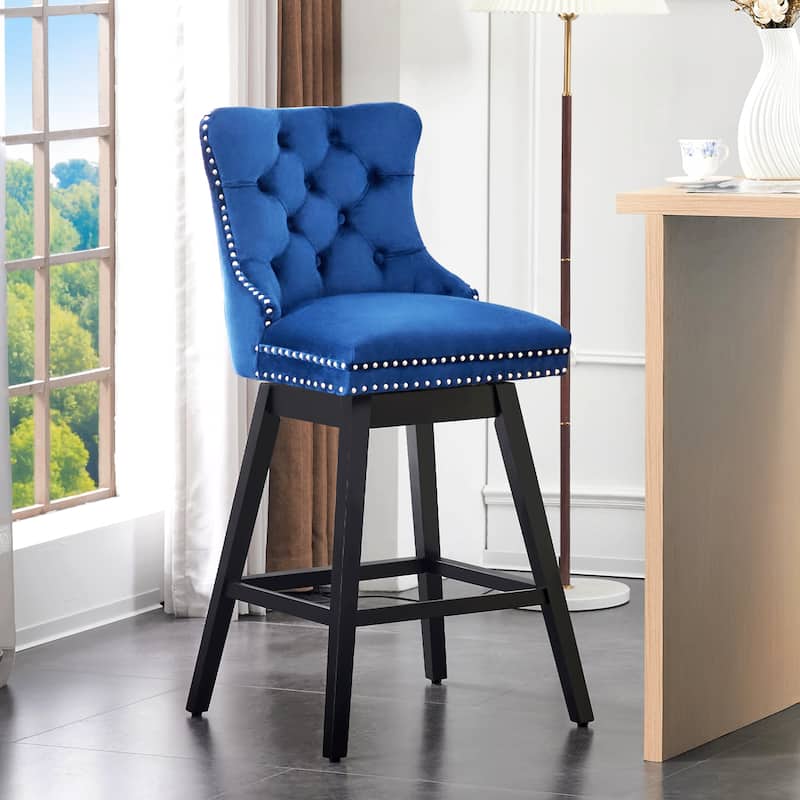 26"/29" Velvet Swivel Counter and Bar Height Stools (Set of 1/2/3/4)